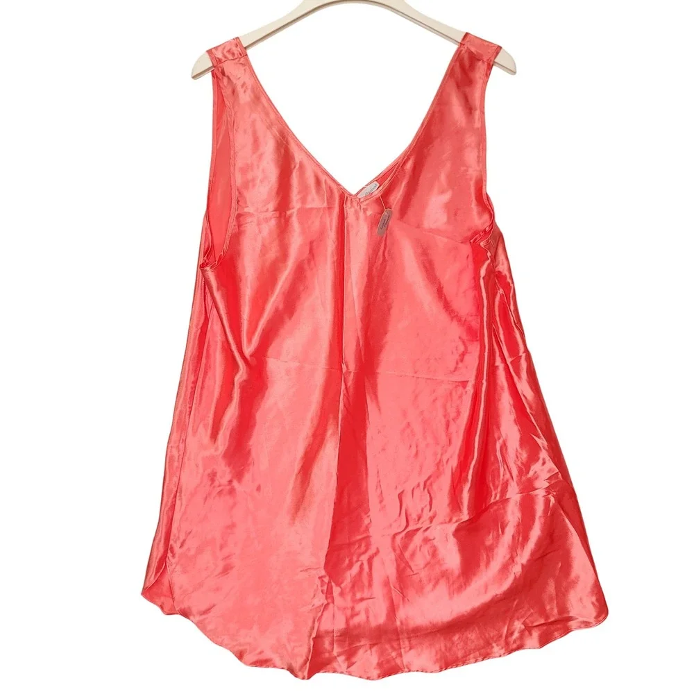 Intimate Pleasures Vintage Coral Pink Satin Chemise Nightgown Plus Sz 18/20 NWT